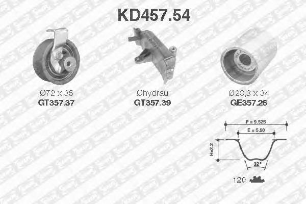 SNR KD457.54 Комплект ремня ГРМ