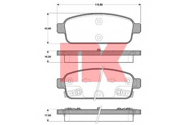 NK 223647 Комплект тормозных колодок,