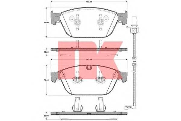 NK 2247104 Комплект тормозных колодок,