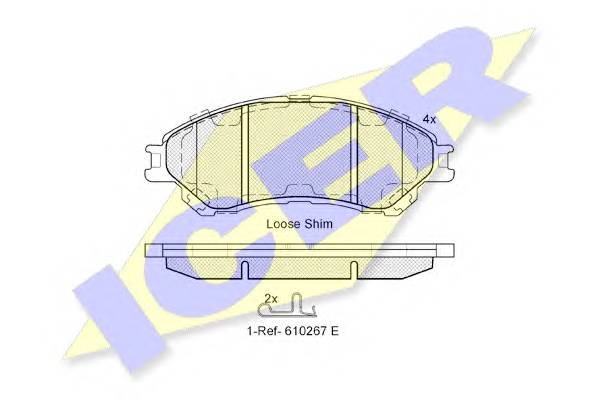 ICER 182175 Комплект гальмівних колодок,