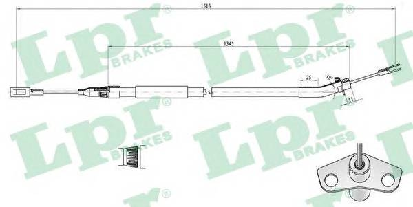 LPR C0448B Трос, стояночная тормозная