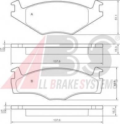 A.B.S. 36540 Комплект тормозных колодок,