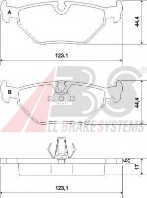 A.B.S. 36908 Комплект тормозных колодок,