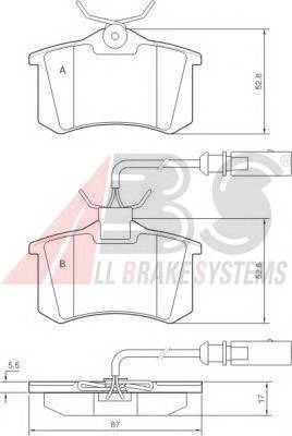 A.B.S. 37214 Комплект тормозных колодок,