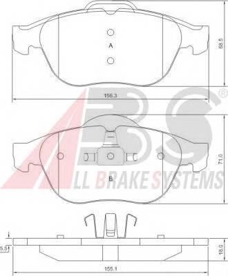 A.B.S. 37218 Комплект тормозных колодок,