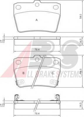 A.B.S. 37227 Комплект тормозных колодок,