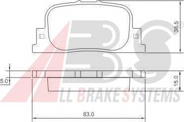 A.B.S. 37330 Комплект гальмівних колодок,