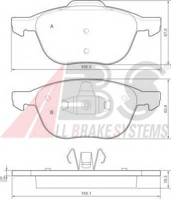 A.B.S. 37422 Комплект тормозных колодок,