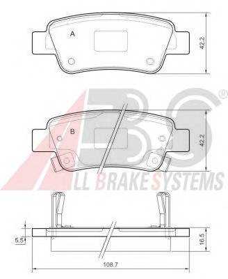 A.B.S. 37651 Комплект тормозных колодок,