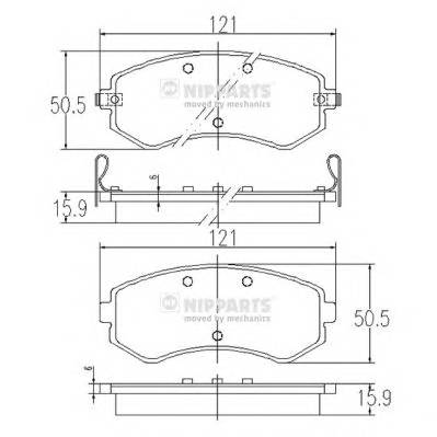 NIPPARTS J3601060 Комплект тормозных колодок,