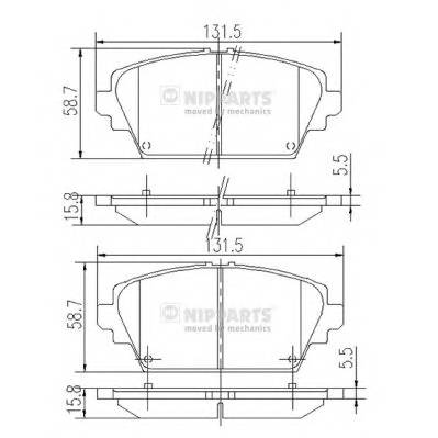 NIPPARTS J3601072 Комплект тормозных колодок,