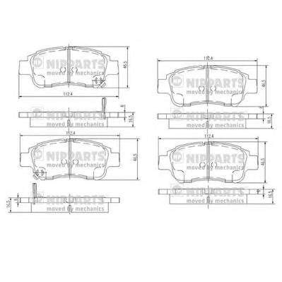 NIPPARTS J3602086 Комплект гальмівних колодок,