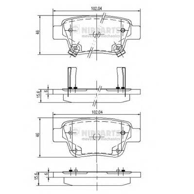 NIPPARTS J3612030 Комплект гальмівних колодок,