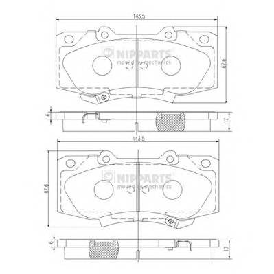 NIPPARTS N3602147 Комплект гальмівних колодок,