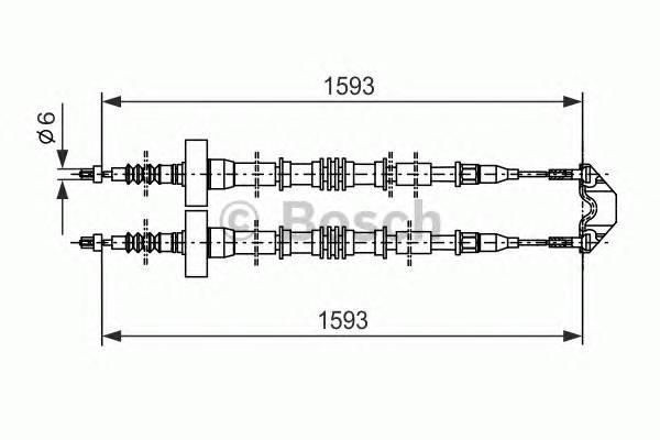 BOSCH 1 987 477 527 Трос, стоянкова гальмівна