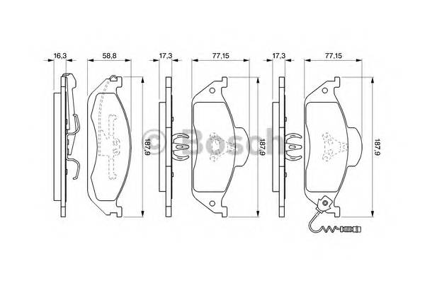 BOSCH 0 986 424 611 Комплект гальмівних колодок,