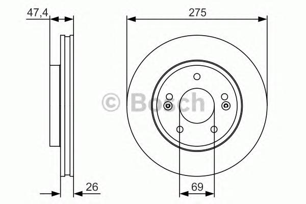 BOSCH 0 986 479 R26 Тормозной диск