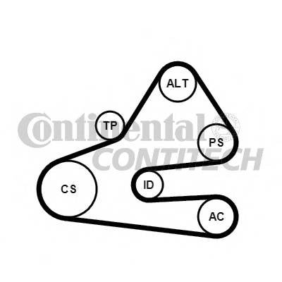 CONTITECH 6PK1613K1 Поликлиновой ременный комплект