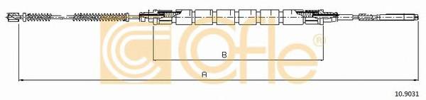 COFLE 10.9031 Трос стояночного гальма