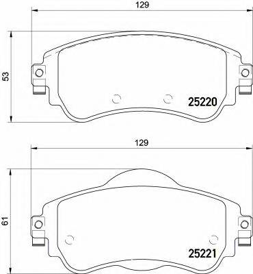 BREMBO P61 105 Гальмiвнi колодки, к-кт.