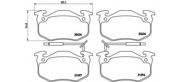 BREMBO P 68 015 Комплект тормозных колодок,