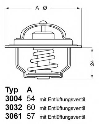 WAHLER 3004.88D1 Термостат, охлаждающая жидкость