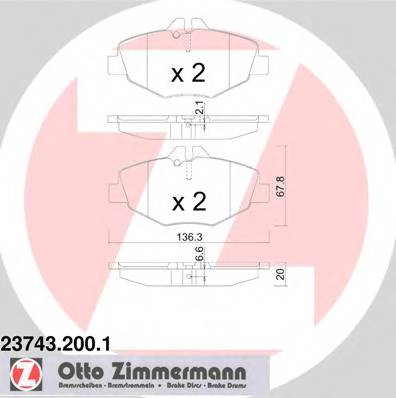 ZIMMERMANN 23743.200.1 Комплект тормозных колодок,