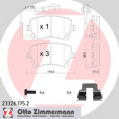 ZIMMERMANN 23326.175.2 Комплект тормозных колодок,