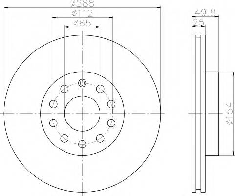 HELLA 8DD 355 109-581 Тормозной диск