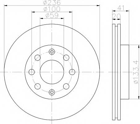 HELLA 8DD 355 111-341 Тормозной диск