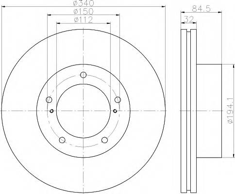 HELLA 8DD 355 116-551 Тормозной диск