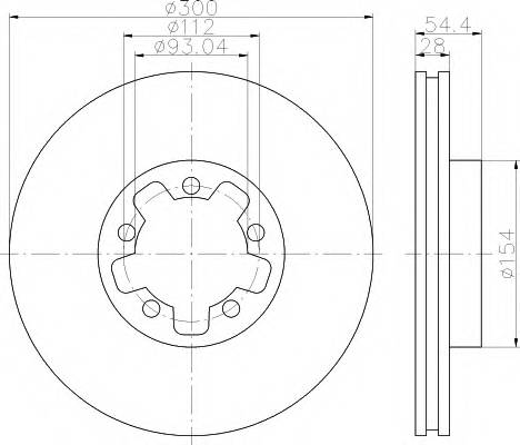 HELLA 8DD 355 113-281 Гальмівний диск