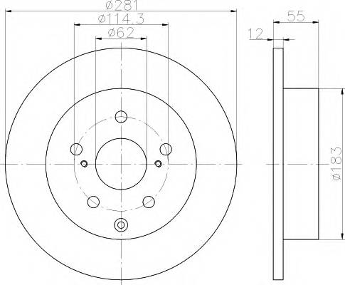 HELLA 8DD 355 118-881 Тормозной диск