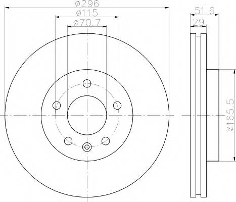 HELLA 8DD 355 114-401 Тормозной диск