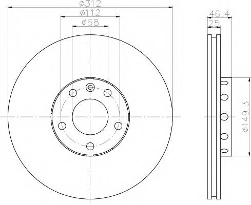 HELLA 8DD 355 107-521 Тормозной диск