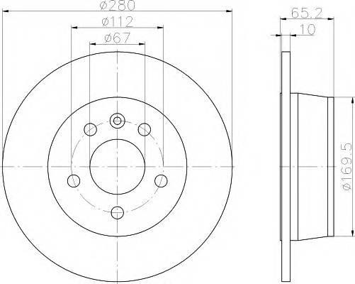 HELLA 8DD 355 104-541 Тормозной диск