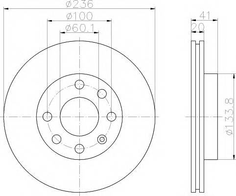 HELLA 8DD 355 100-821 Тормозной диск