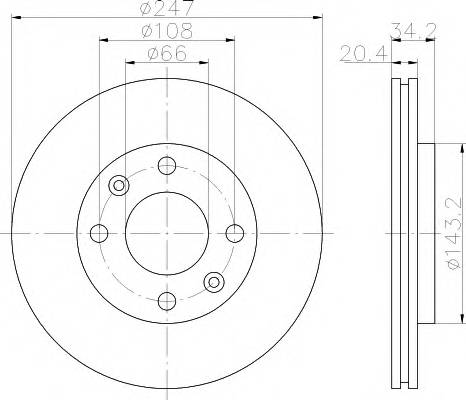 HELLA 8DD 355 101-801 Тормозной диск