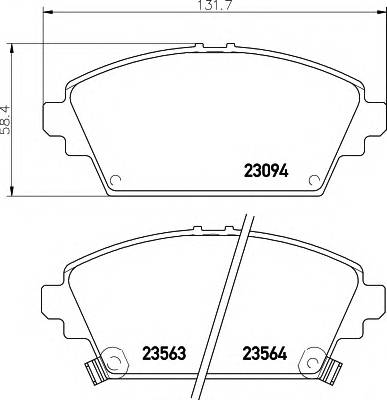 HELLA 8DB 355 017-171 Комплект тормозных колодок,