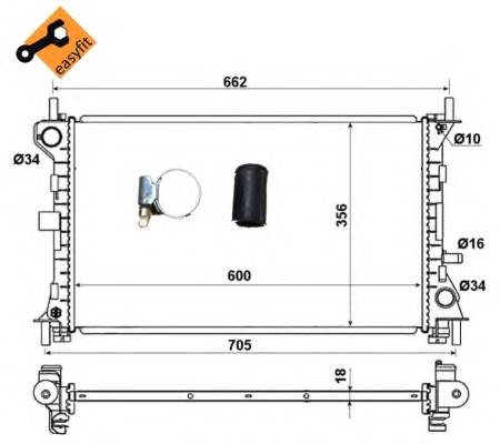 NRF 509615 Радиатор, охлаждение двигателя