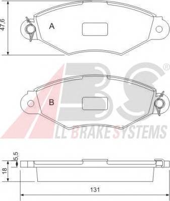 A.B.S. 37040 Комплект тормозных колодок,