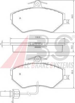 A.B.S. 37160 Комплект тормозных колодок,