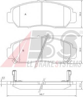 A.B.S. 37312 Комплект тормозных колодок,