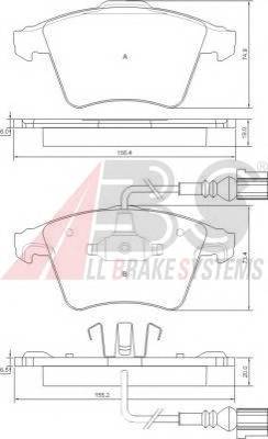 A.B.S. 37415 Комплект тормозных колодок,