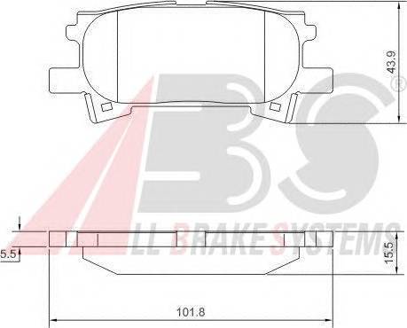 A.B.S. 37459 Комплект тормозных колодок,