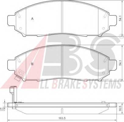 A.B.S. 37518 Комплект тормозных колодок,