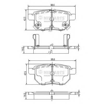 NIPPARTS J3612034 Комплект гальмівних колодок,