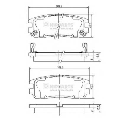 NIPPARTS J3619001 Комплект гальмівних колодок,