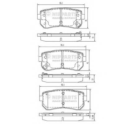 NIPPARTS N3610313 Комплект гальмівних колодок,