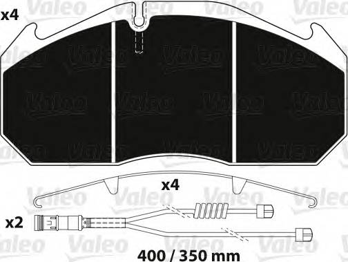 VALEO 882216 Комплект тормозных колодок,